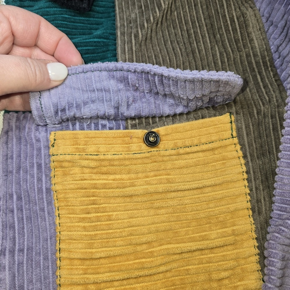 Urban Outfitters Patchwork Corduroy Jacket Medium M Colorblock Grandpacore Retro - Picture 5 of 16